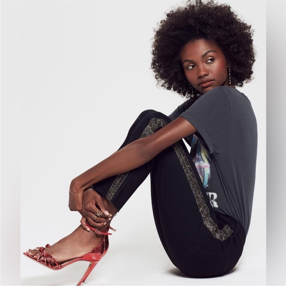 Mother The Rascal Ankle‎ Fray Jeans Guilty Treasures Black Beaded Sides - Picture 6 of 6